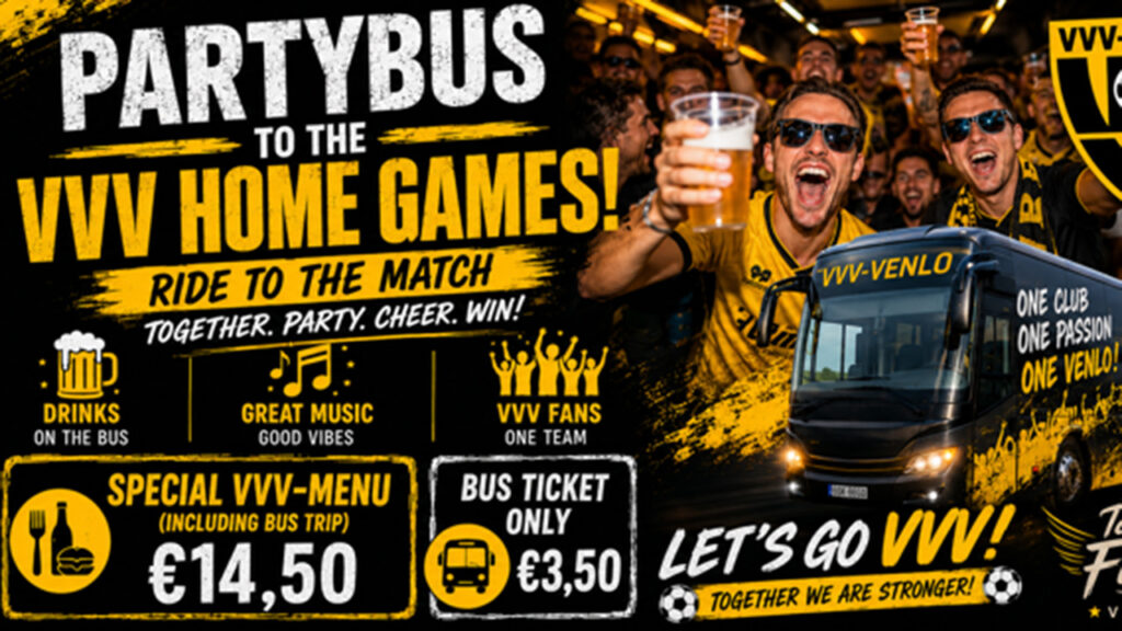 Partybus naar VVV-Venlo – Jong PSV in Venlo